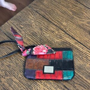 Liz Claiborne Red and Black Patchwork Wristlet